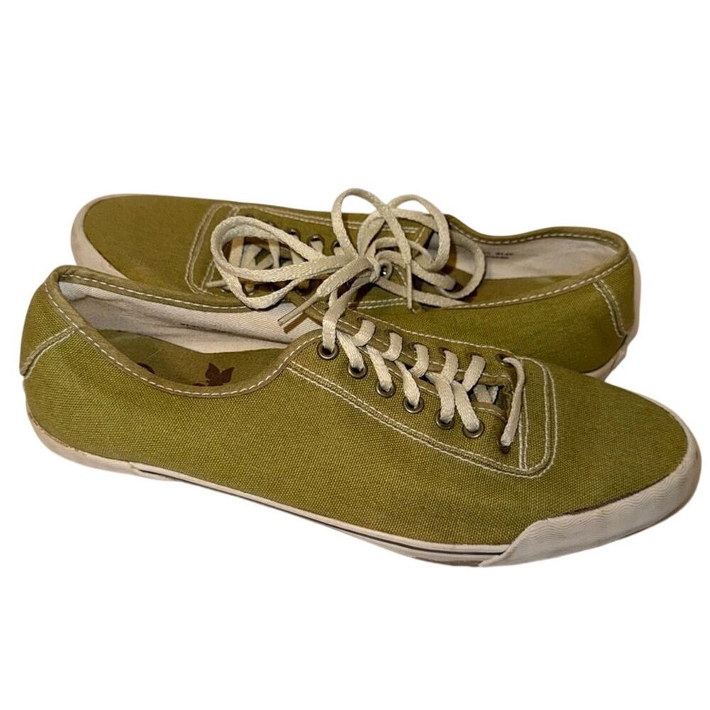 PF FLYERS Olive Green Canvas Lace-Up Sneakers 7.5